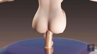 Curvy mom Balancing Monster Cock "anal" "pain"
