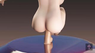 Curvy mom Balancing Monster Cock "anal" "pain"