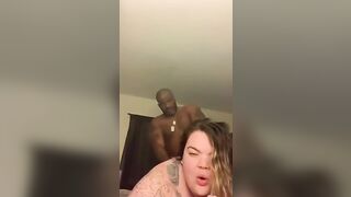 Interracial BBW on big black cock Hard Fucking Frontal See