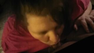 BBW Skank Blows Fat Men Penis with Huge Tit Cummed