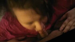 BBW Skank Blows Fat Men Penis with Huge Tit Cummed