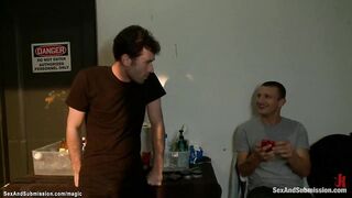 Captured cougar gang bang and double penetration boned