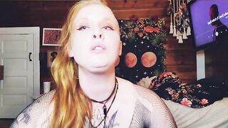 Amateur Ginger milf Deep Throats her Vibrator, and Ruins her