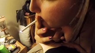 SMOKING EX-WIFE TITTY FUCKS & BLOWS DICK - Incredible Sexy Amatuer