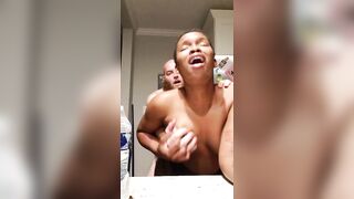 Goddess African mistress Squirts on the Kitchen Counter trying to