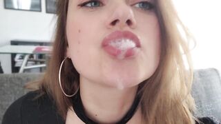 Hot Close Mouth Tongue & Spit Play