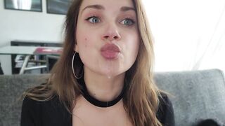 Hot Close Mouth Tongue & Spit Play