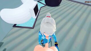 Samus gets a point of view facial before getting a missionary cumshot