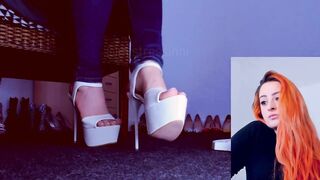 White Dancer Heels Tease