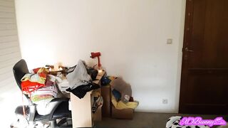 Vacuuming my Bedroom's Floor and Breasts