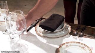 cougar trainee anal banged on the table