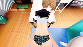 Chie Satonaka gets screwed and creampied from your pov -