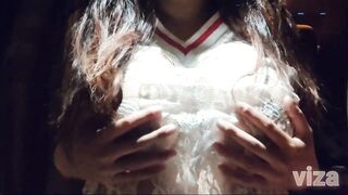 Masturbation inside Outdoors Vehicle, Squirt & no Lingerie with Amazing