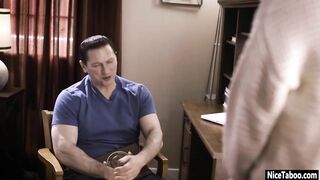 Slender step-daughter with nice butt Kenna James blown stepdads penis