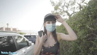 Outdoor Agent Spanish Beauty Caomei Removes her Mask for Dick