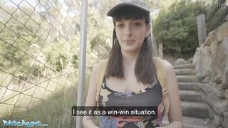 Outdoor Agent Spanish Beauty Caomei Removes her Mask for Dick