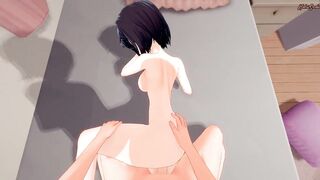 point of view fucking Kanade Sakurada and cumming on her booty -