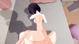point of view fucking Kanade Sakurada and cumming on her booty -