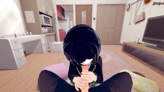point of view fucking Kanade Sakurada and cumming on her booty -