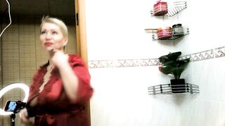 Long old passion into a tight Moscow toilet)) Masturbation of