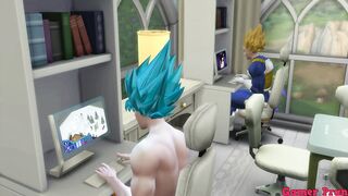 Dragon Ball Porn Cartoon Goku Fucks Bulma Next to Vegeta