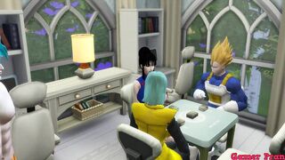 Dragon Ball Porn Cartoon Goku Fucks Bulma Next to Vegeta