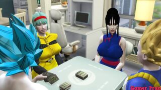 Dragon Ball Porn Cartoon Goku Fucks Bulma Next to Vegeta