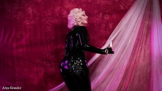Rubber pvc bdsm with food fetisch and kinky talk cuckold