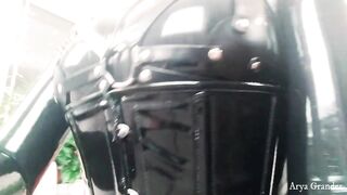 Rubber pvc huge booty pose Arya Grander bdsm mom