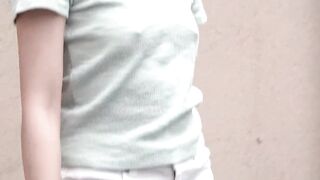No bra! ?? I'm excited to watch an unprotected tiny-breasted
