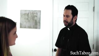 Vulgar 19 Year Old Makes Pure Priest Doubt His Beliefs And Fucks