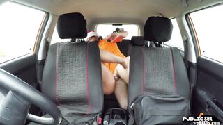 Big Titted kiwi publicly banged! by driving instructor