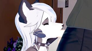 Loona getting plowed against a wall before ride a lucky