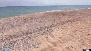 Stranger cum inside my lingerie on the beach Risky outside