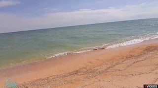 Stranger cum inside my lingerie on the beach Risky outside