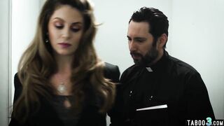 Chubby 18 year old Eliza Eves begging to a priest to banged