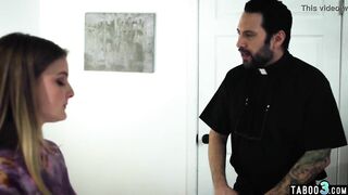 Chubby 18 year old Eliza Eves begging to a priest to banged