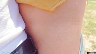Stranger cum into my lingerie on the beach Ricky outdoor
