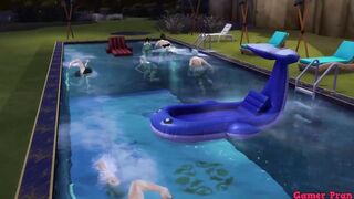 Milk Mother and Wifey Epi four Group Sex inside the Pool