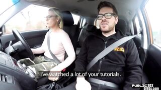 English cougar publicly sucks driving instructor