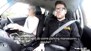 English cougar publicly sucks driving instructor