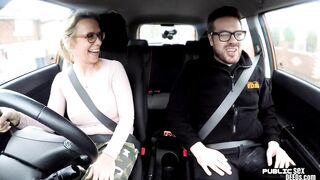 English cougar publicly sucks driving instructor