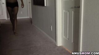 Natasha Nice lazy stepson creeps in the WC and peeps