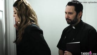 Rebel BBW barely legal Eliza Eves fucks much mature priest who