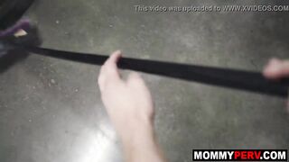 Stepmom rewards son with oral sex