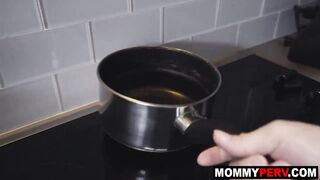 Stepmom rewards son with oral sex