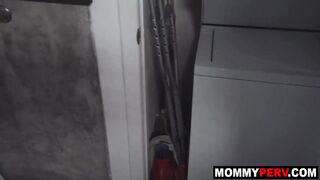 Stepmom rewards son with oral sex