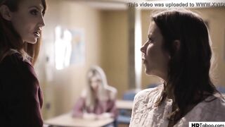 Filthy minded lesbo professor fucks schoolgirl & MILF - Alexis