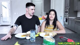Gabriela Lopez and Marcus London seducing their stepmom