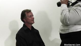 Hubby cheats with big tit black plumper